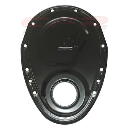 Handson Steel Timing Chain Cover with Timing Tab - Black for 1955-95 Chevy Small Block 283-305-327-350-400 HA1320687